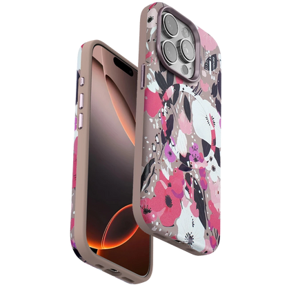 Onegif Apple iPhone 15 Pro Max Flower Series Magsafe Kapak - Pembe