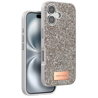 Onegif Apple iPhone 16 Bright Simli Kapak - Gold