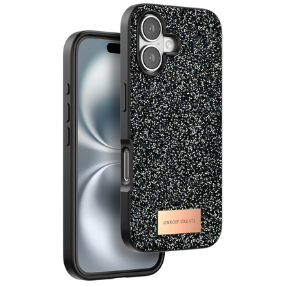 Onegif Apple iPhone 16 Bright Simli Kapak - Siyah