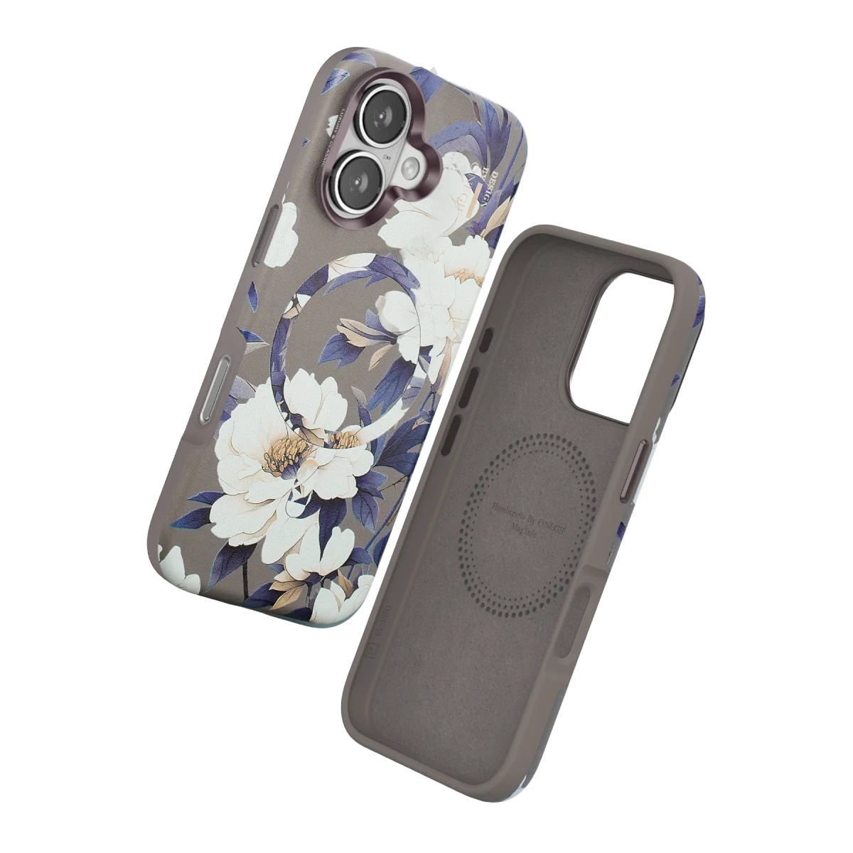 Onegif Apple iPhone 16 Flower Series Magsafe Kapak - Gri