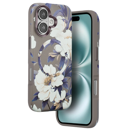 Onegif Apple iPhone 16 Flower Series Magsafe Kapak - Gri