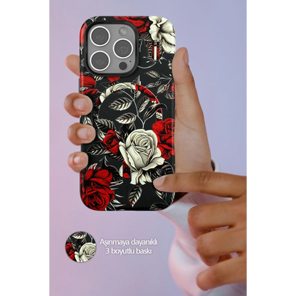 Onegif Apple iPhone 16 Flower Series Magsafe Kapak - Mavi