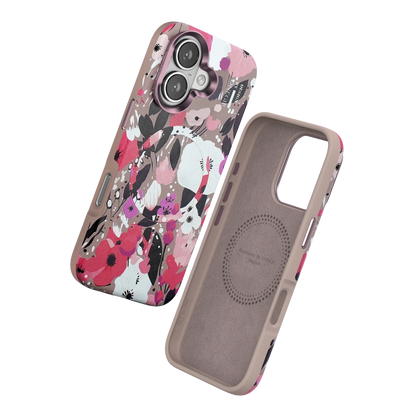 Onegif Apple iPhone 16 Flower Series Magsafe Kapak - Pembe
