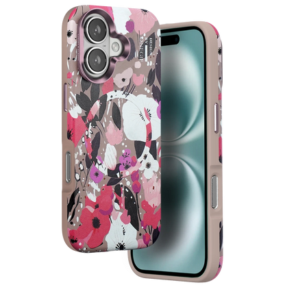 Onegif Apple iPhone 16 Flower Series Magsafe Kapak - Pembe