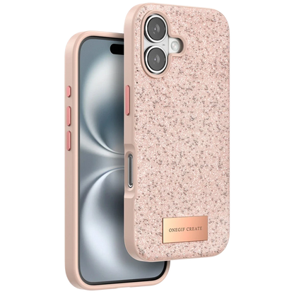 Onegif Apple iPhone 16 Plus Bright Simli Kapak - Pembe