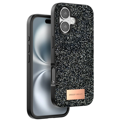 Onegif Apple iPhone 16 Plus Bright Simli Kapak - Siyah