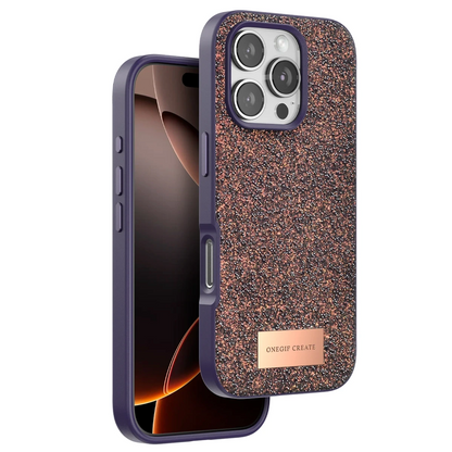 Onegif Apple iPhone 16 Pro Bright Simli Kapak - Derin Mor