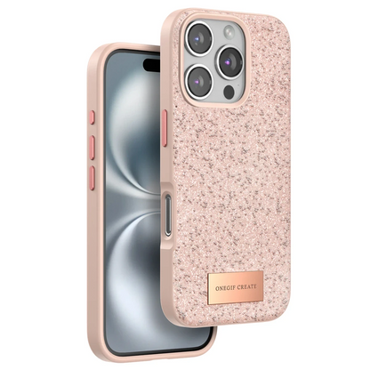 Onegif Apple iPhone 16 Pro Bright Simli Kapak - Pembe