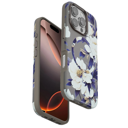 Onegif Apple iPhone 16 Pro Flower Series Magsafe Kapak - Gri