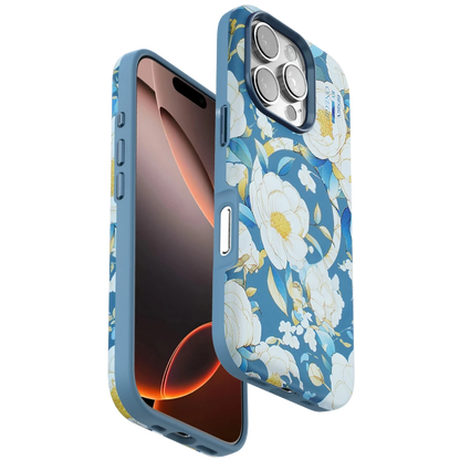 Onegif Apple iPhone 16 Pro Flower Series Magsafe Kapak - Mavi