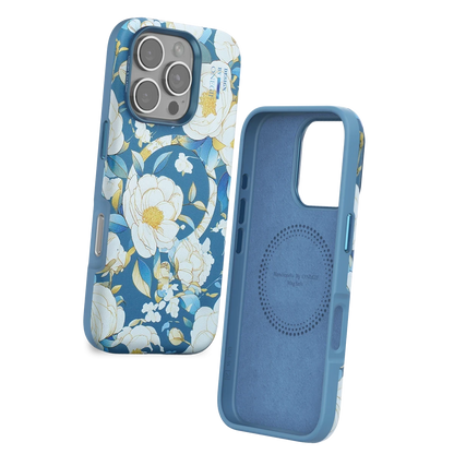 Onegif Apple iPhone 16 Pro Flower Series Magsafe Kapak - Mavi