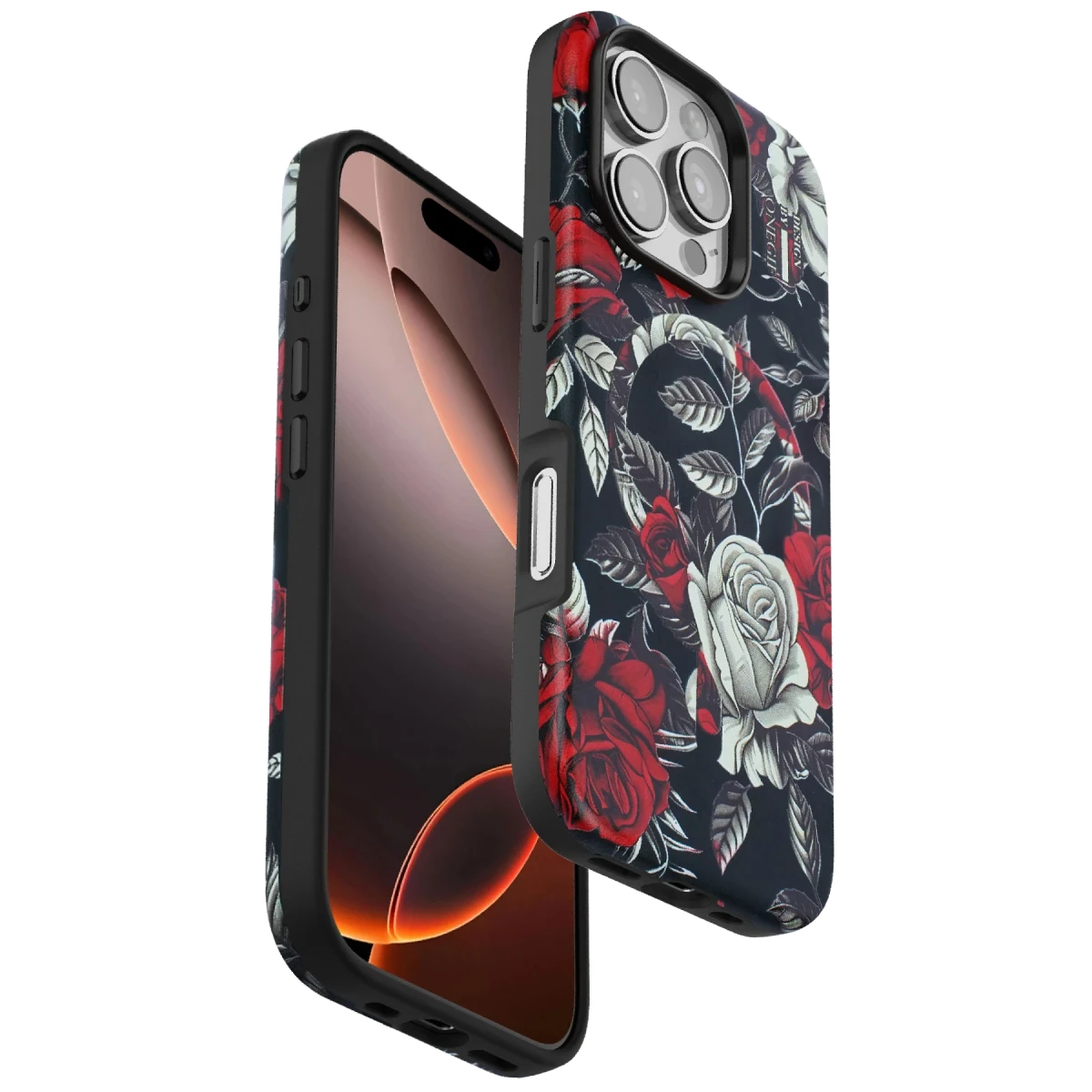 Onegif Apple iPhone 16 Pro Flower Series Magsafe Kapak - Siyah