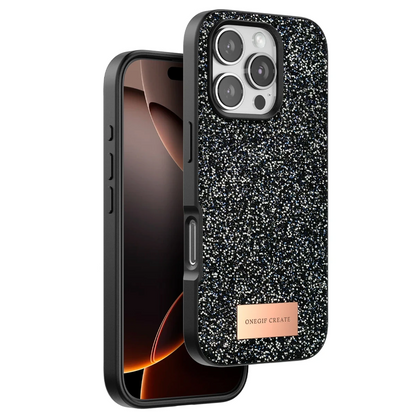 Onegif Apple iPhone 16 Pro Max Bright Simli Kapak - Siyah