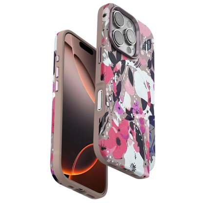 Onegif Apple iPhone 16 Pro Max Flower Series Magsafe Kapak - Pembe