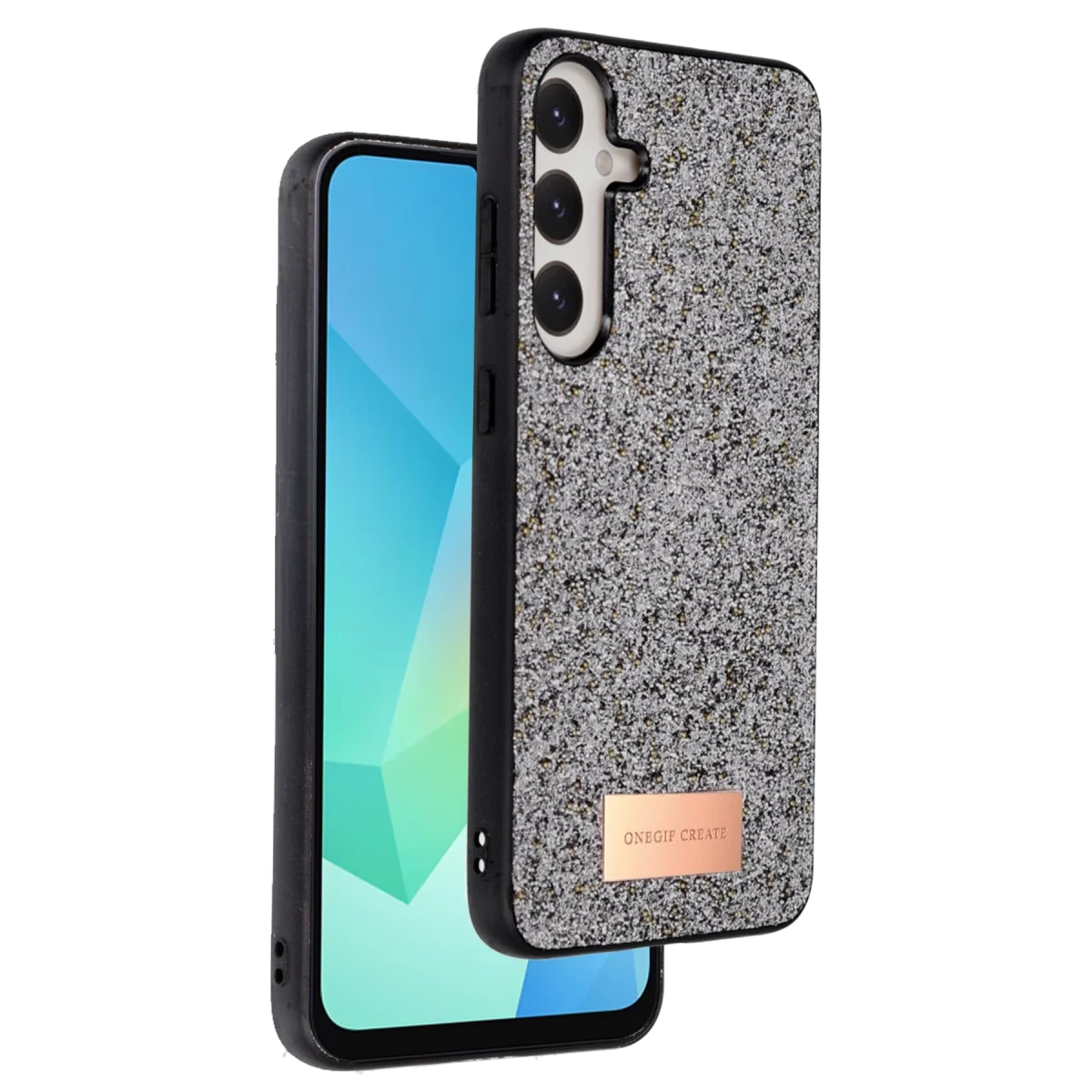 Onegif Samsung Galaxy A26 Bright Simli Kapak - Gümüş