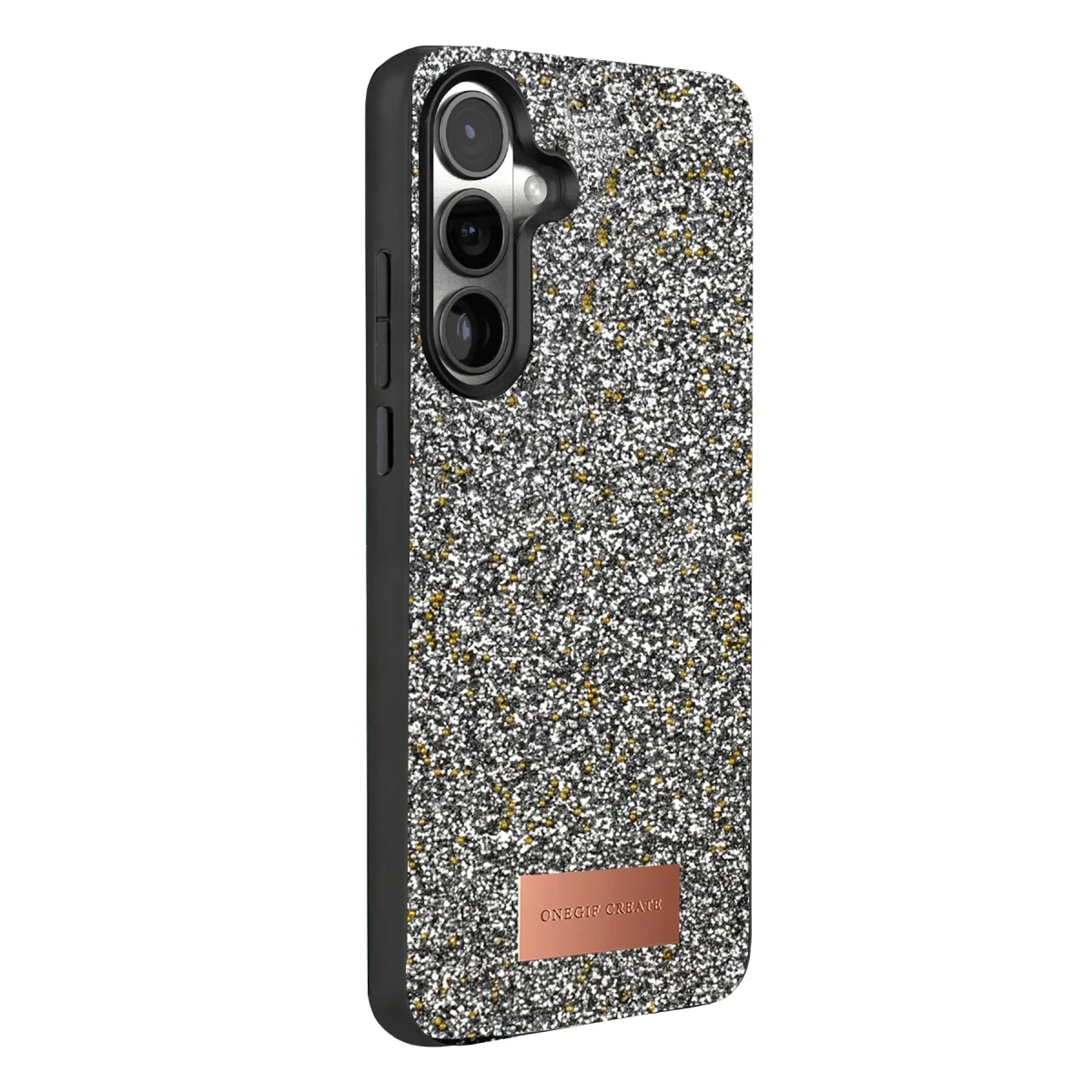 Onegif Samsung Galaxy A37 5G Bright Simli Kapak - Gold