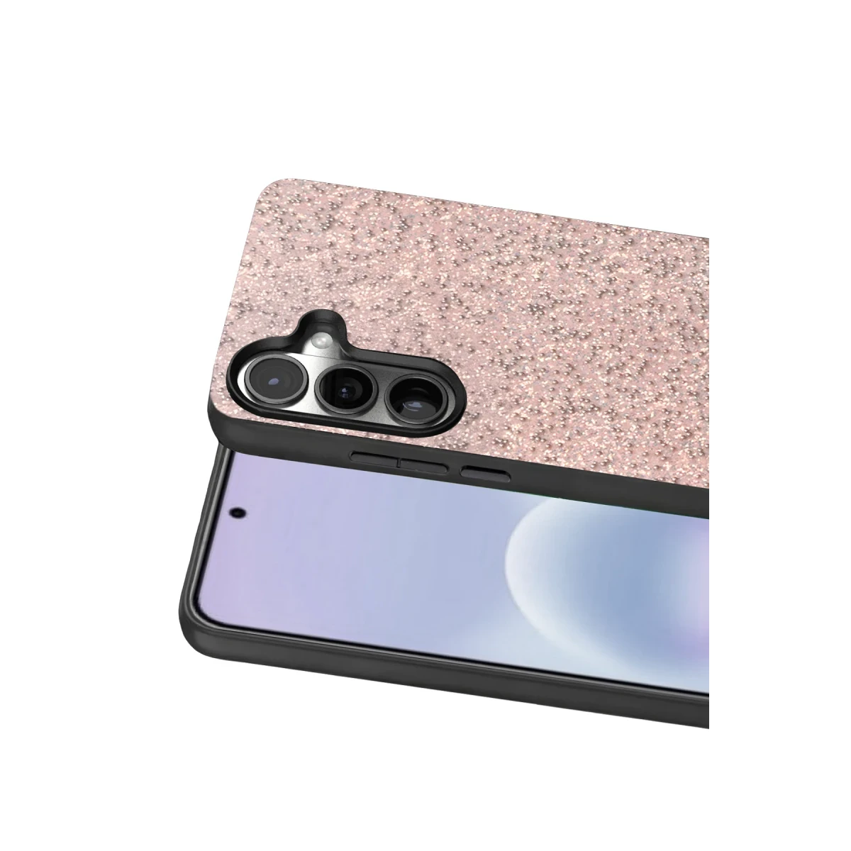 Onegif Samsung Galaxy A37 5G Bright Simli Kapak - Pembe