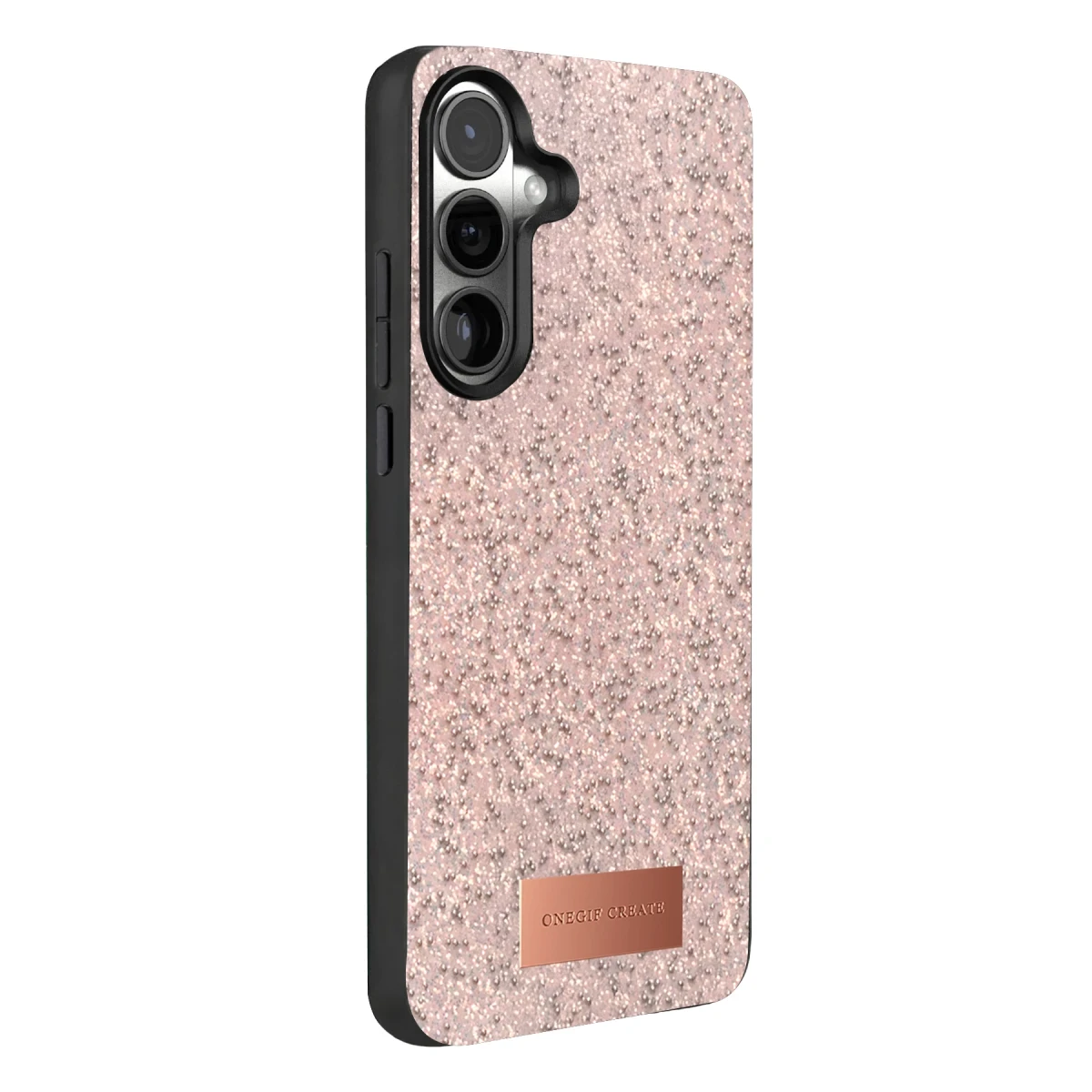 Onegif Samsung Galaxy A37 5G Bright Simli Kapak - Pembe