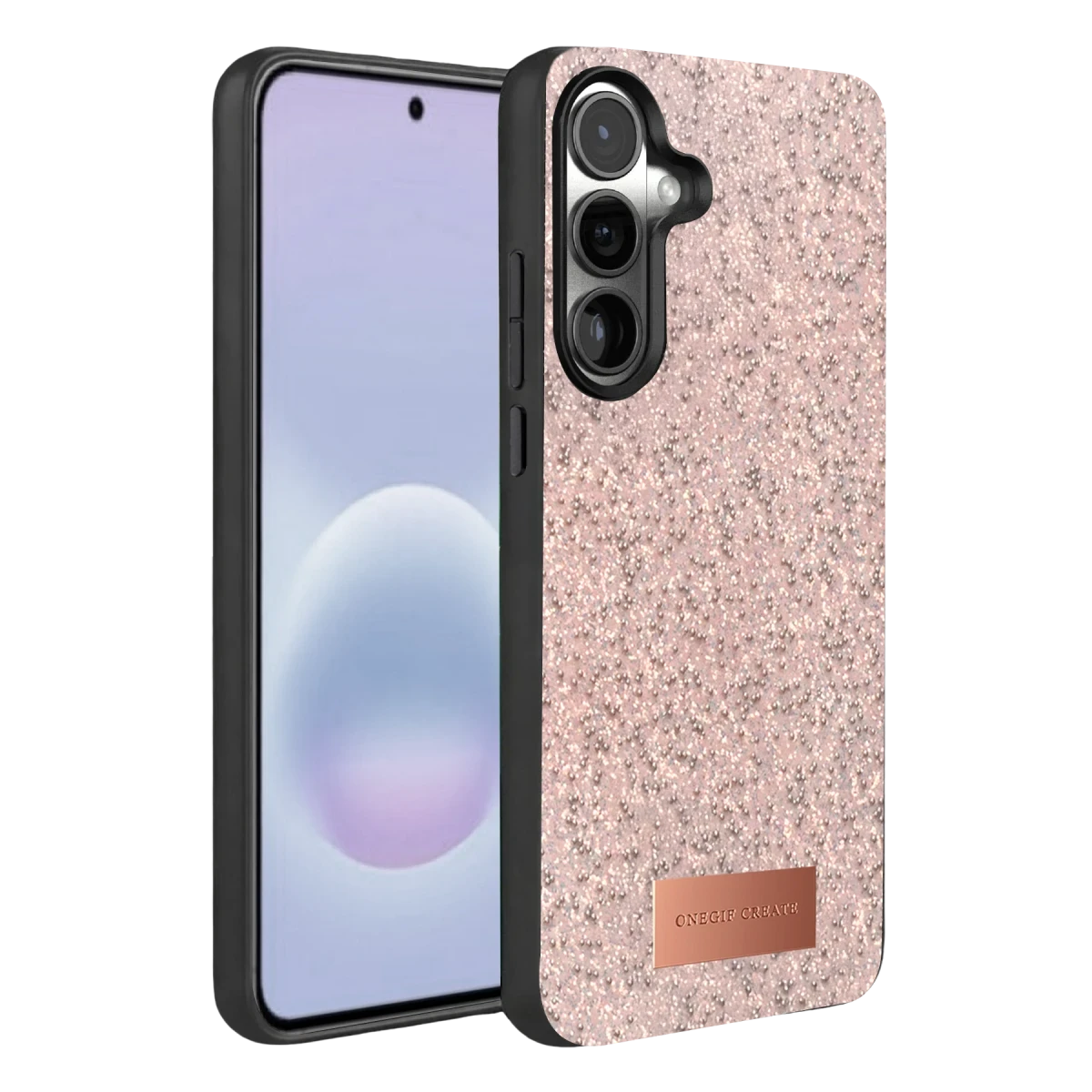 Onegif Samsung Galaxy A37 5G Bright Simli Kapak - Pembe