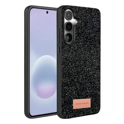 Onegif Samsung Galaxy A57 5G Bright Simli Kapak - Siyah