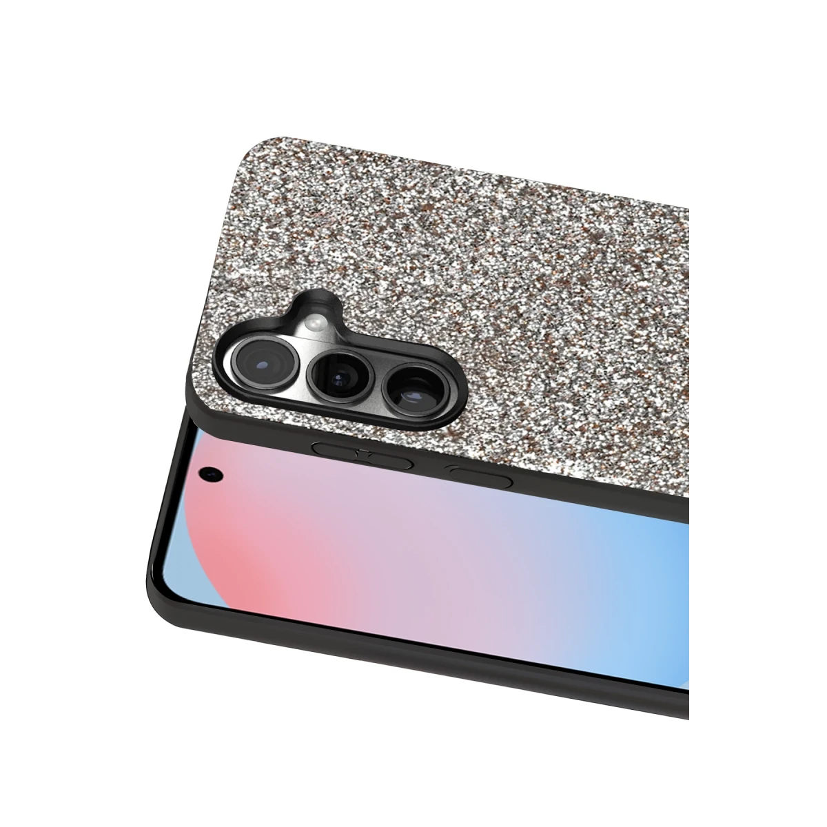 Onegif Samsung Galaxy S24 Bright Simli Kapak - Gümüş