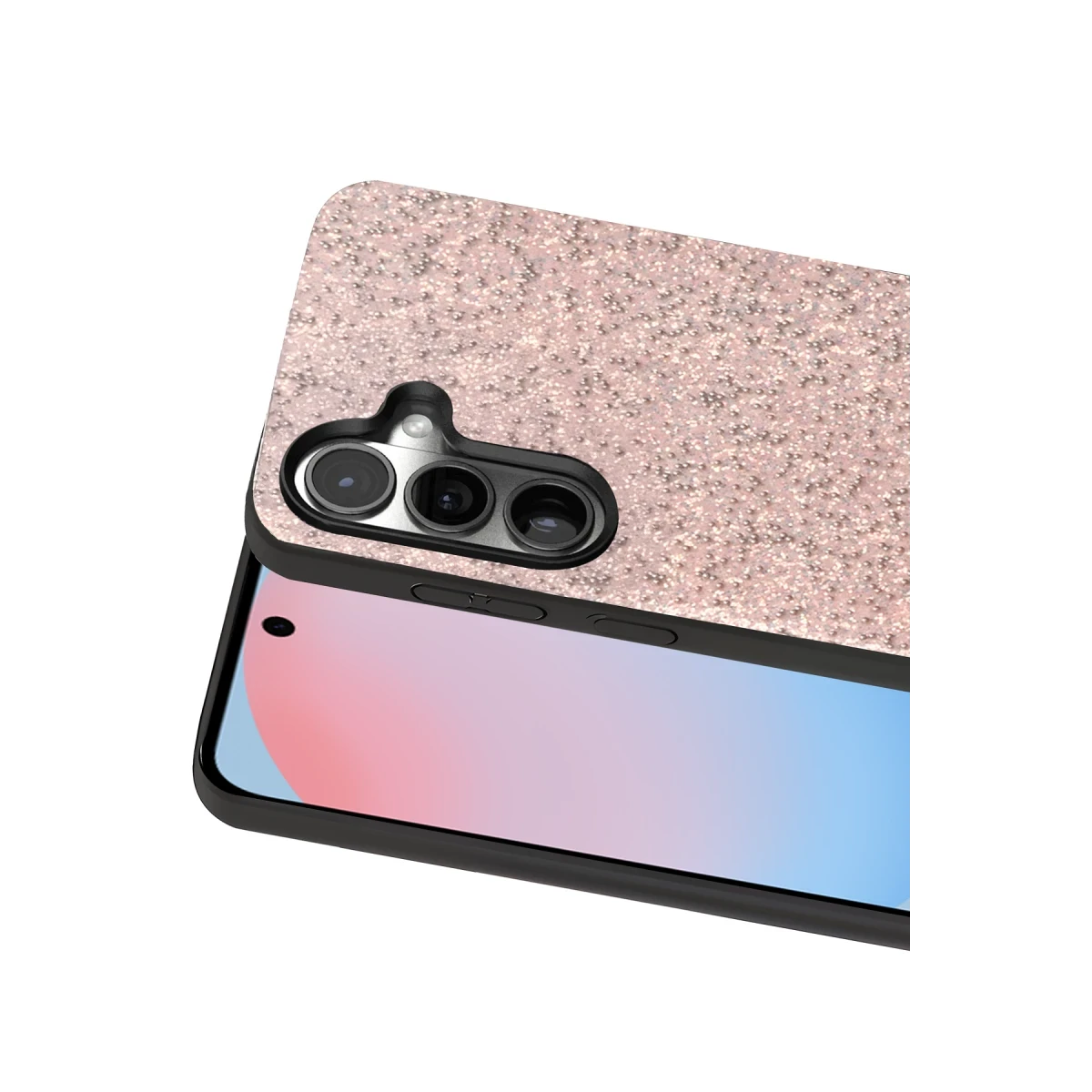 Onegif Samsung Galaxy S24 Bright Simli Kapak - Pembe