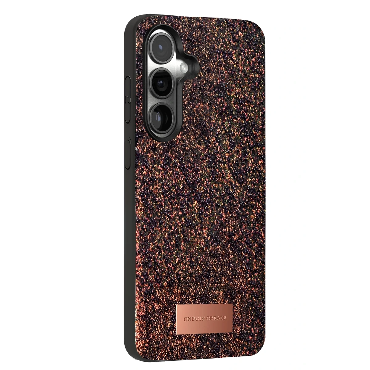 Onegif Samsung Galaxy S24 FE Bright Simli Kapak - Derin Mor