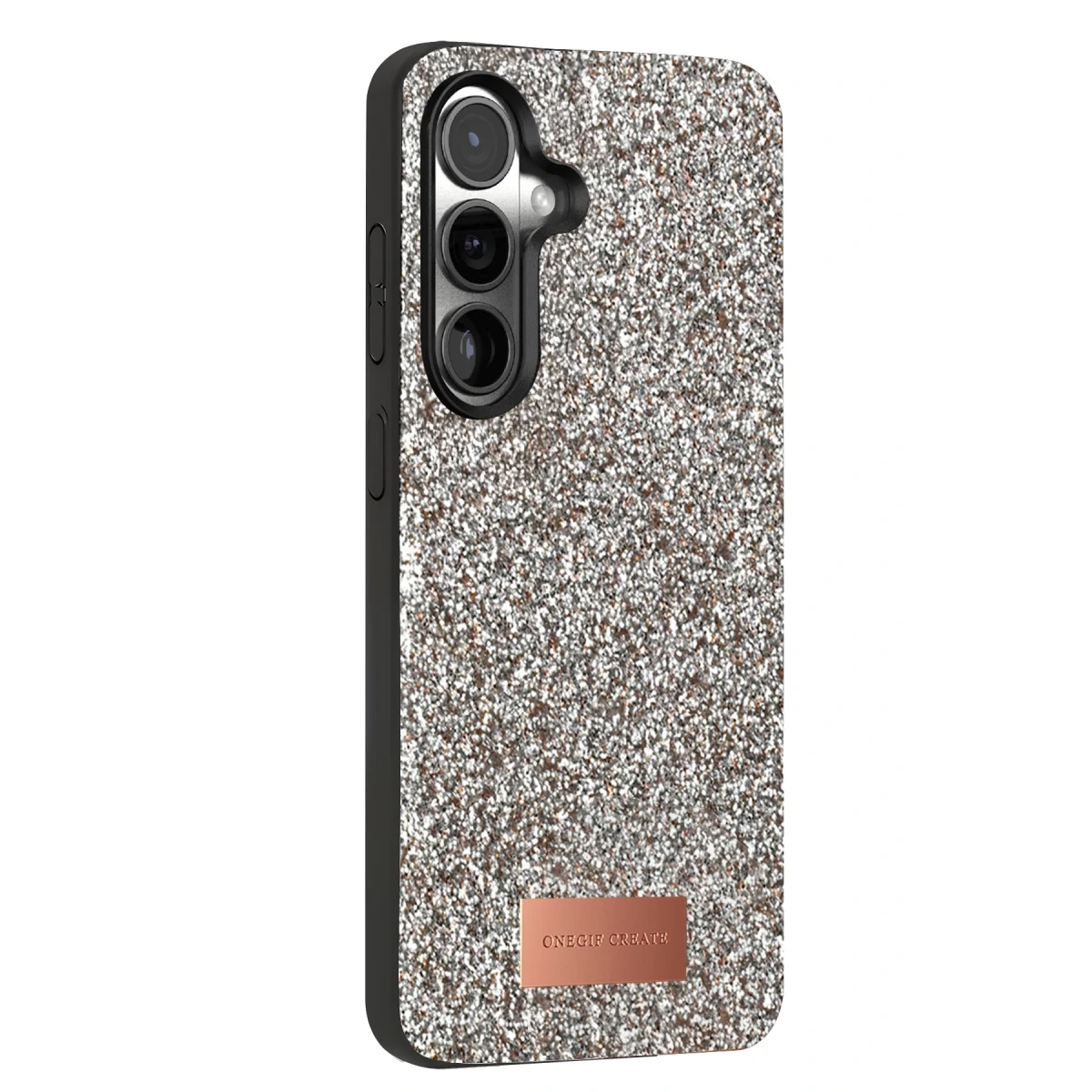 Onegif Samsung Galaxy S24 Plus Bright Simli Kapak - Gümüş