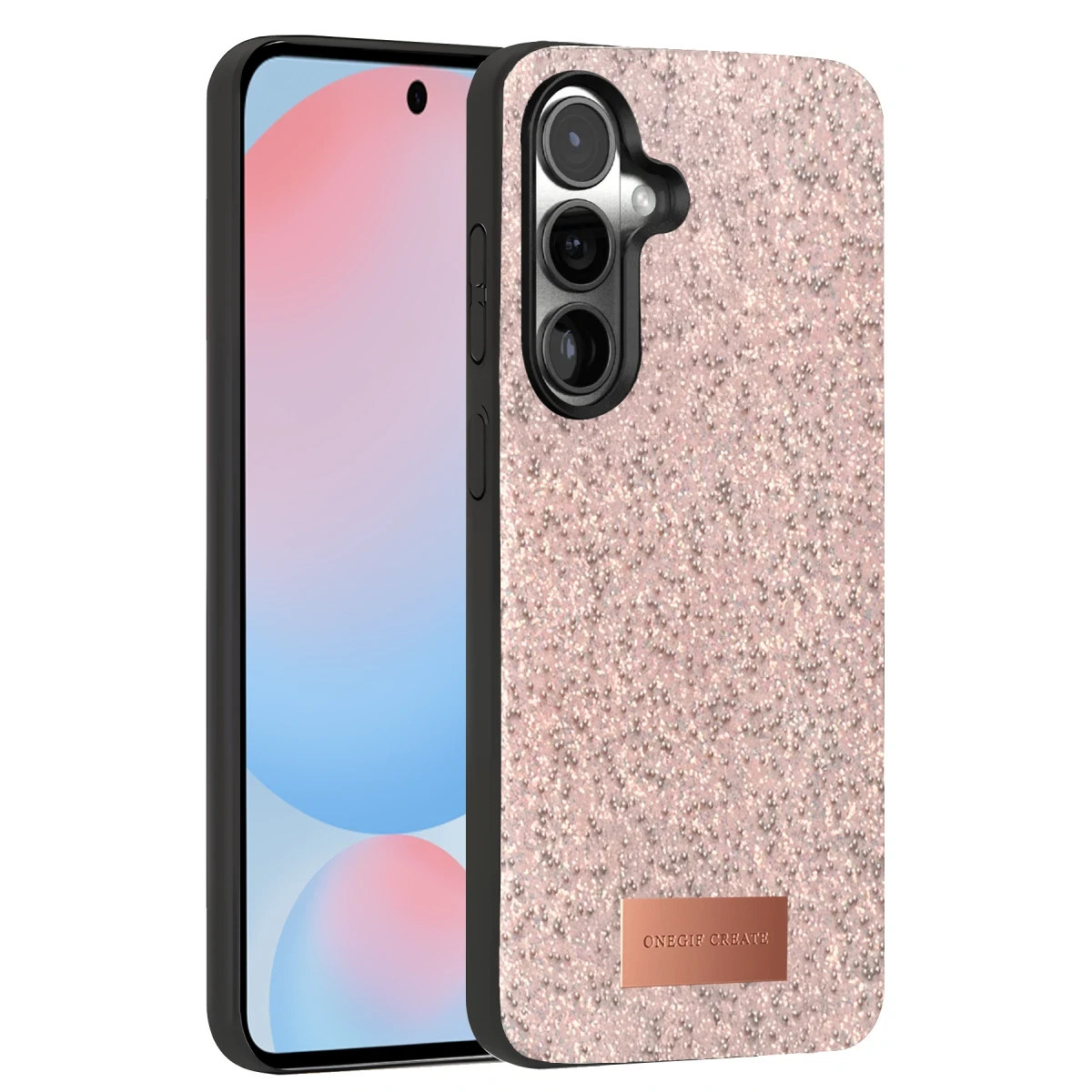 Onegif Samsung Galaxy S24 Plus Bright Simli Kapak - Pembe