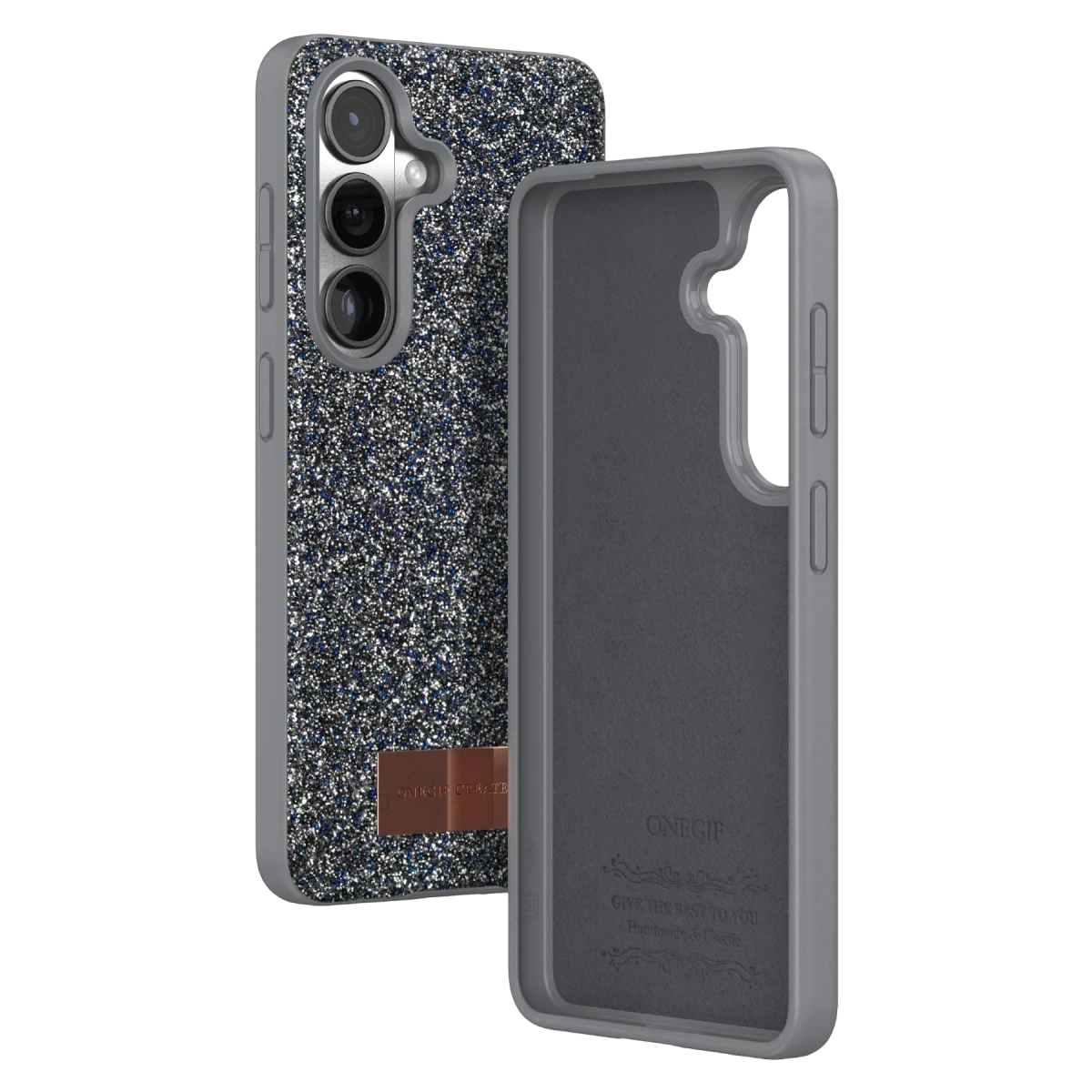 Onegif Samsung Galaxy S26 Bright Simli Kapak - Gümüş