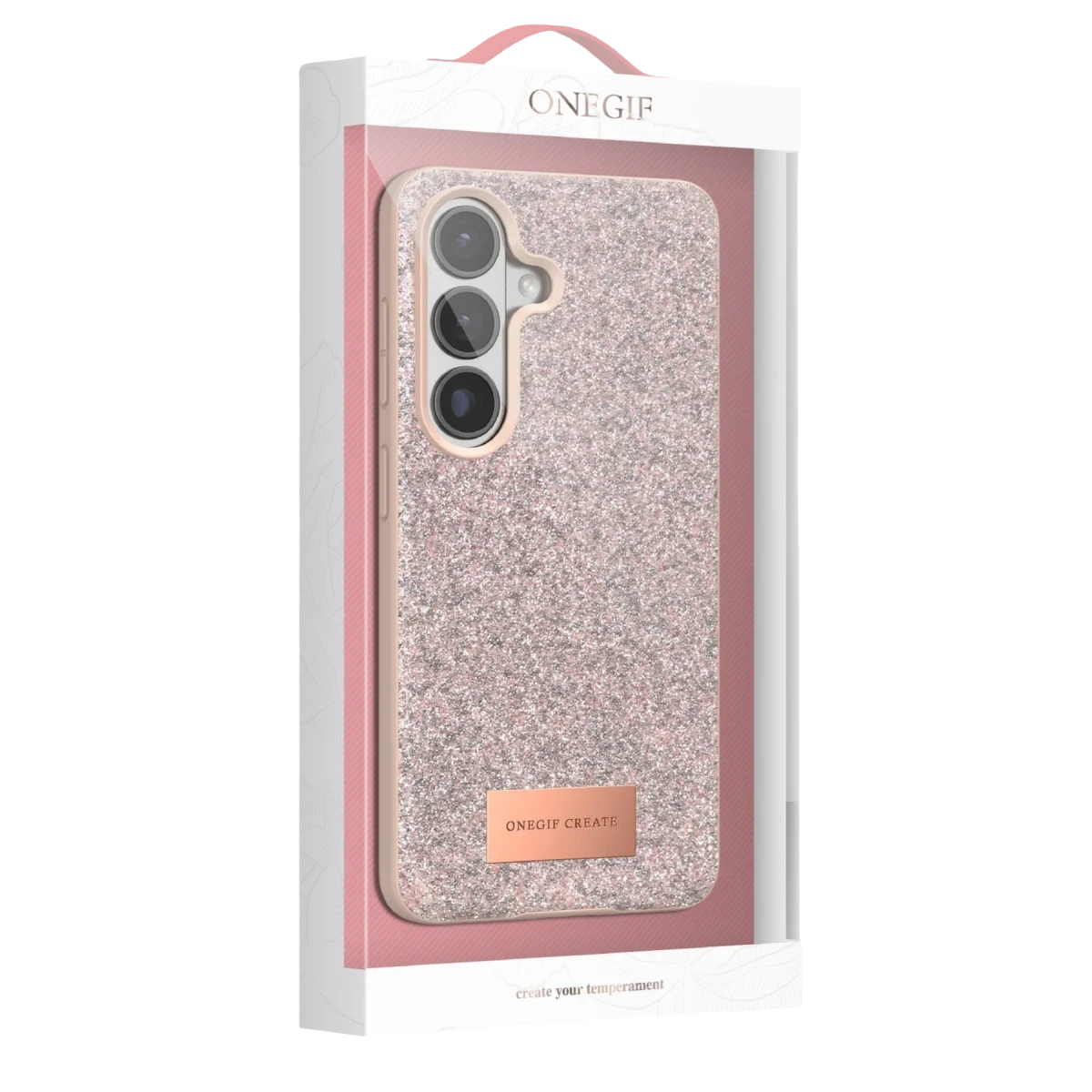 Onegif Samsung Galaxy S26 Bright Simli Kapak - Pembe