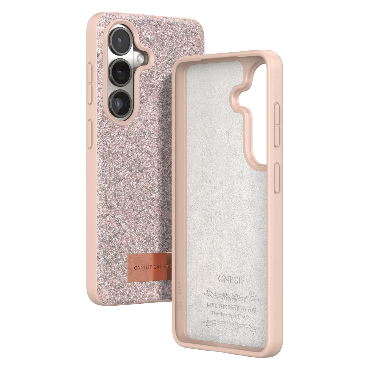 Onegif Samsung Galaxy S26 Bright Simli Kapak - Pembe