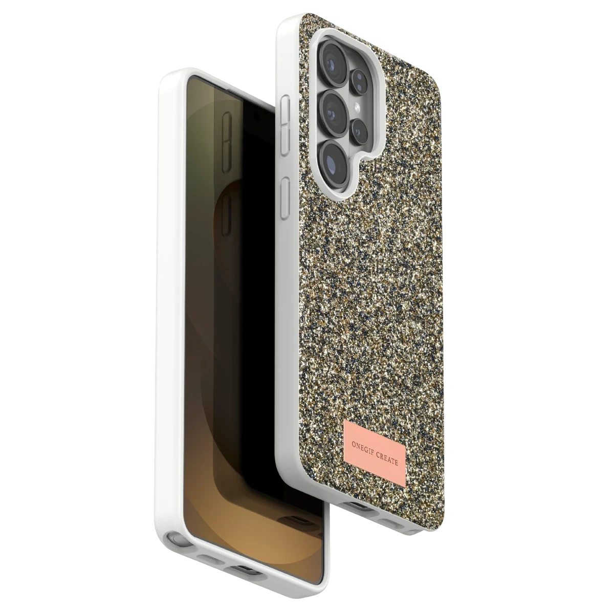 Onegif Samsung Galaxy S26 Ultra Bright Simli Kapak - Gold