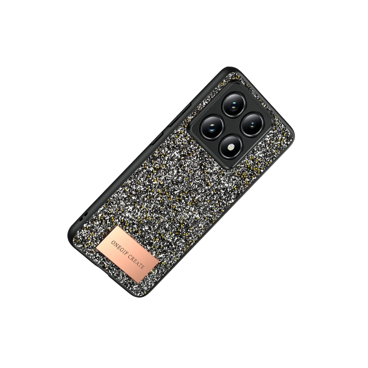 Onegif Xiaomi Mi 14T Pro Bright Simli Kapak - Gümüş