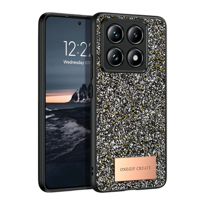 Onegif Xiaomi Mi 14T Pro Bright Simli Kapak - Gümüş