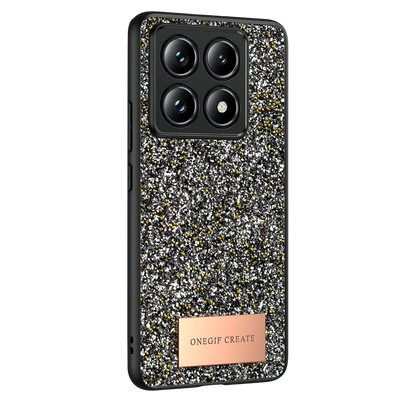 Onegif Xiaomi Mi 14T Pro Bright Simli Kapak - Gümüş