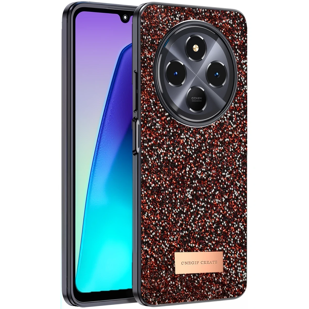 Onegif Xiaomi Redmi 14C Bright Simli Kapak - Derin Mor
