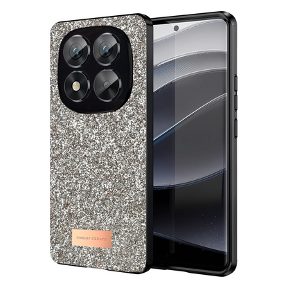 Onegif Xiaomi Redmi Note 14 Pro 5G Bright Simli Kapak - Gold