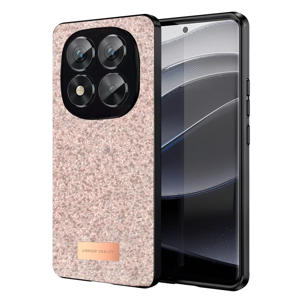 Onegif Xiaomi Redmi Note 14 Pro 5G Bright Simli Kapak - Pembe