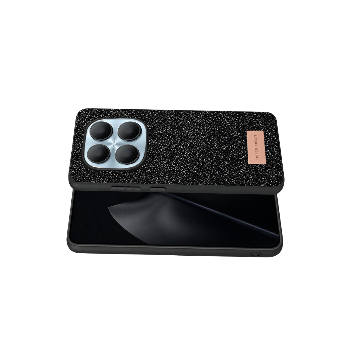 Onegif Xiaomi Redmi Note 15 4G Bright Simli Kapak - Siyah