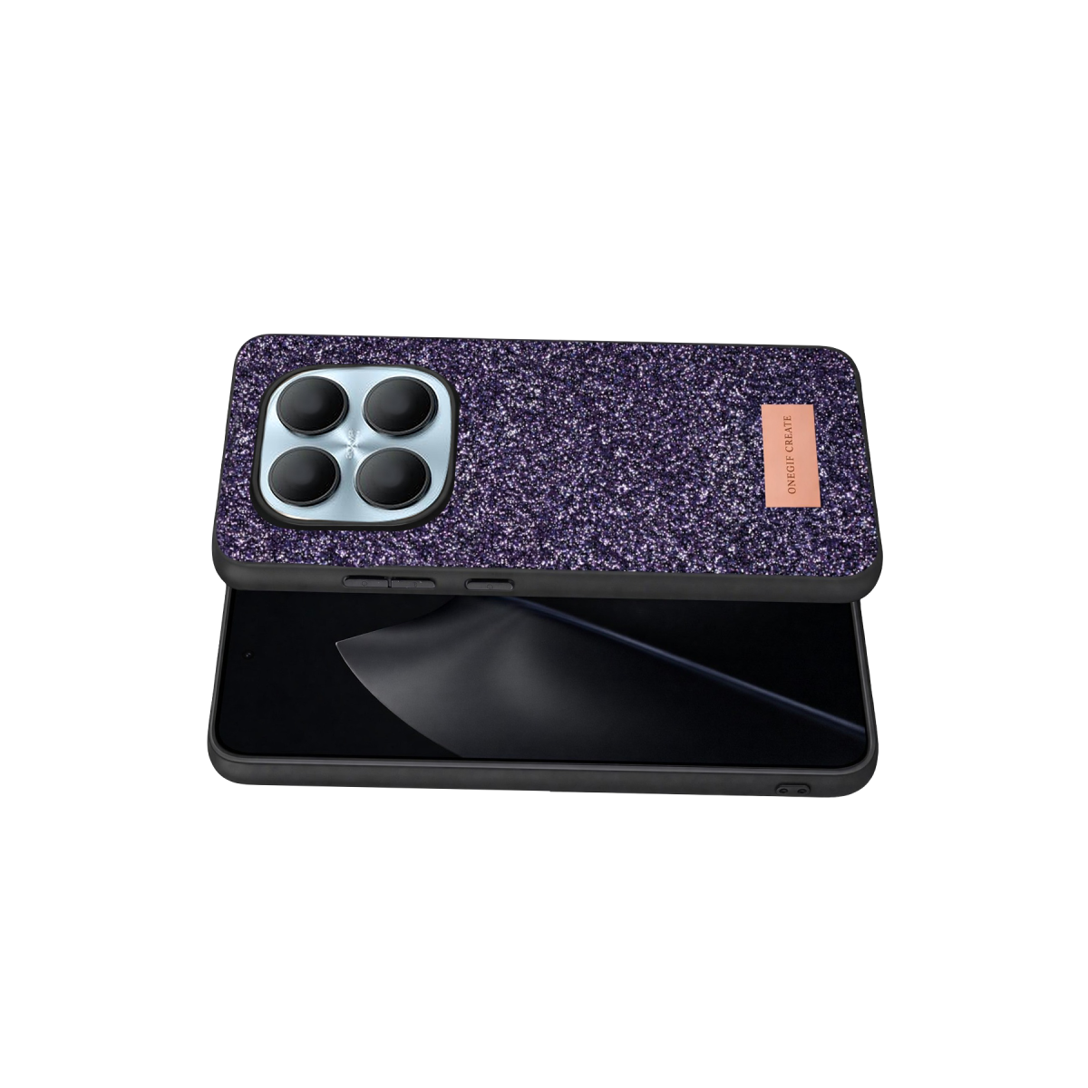 Onegif Xiaomi Redmi Note 15 Pro 4G Bright Simli Kapak - Derin Mor