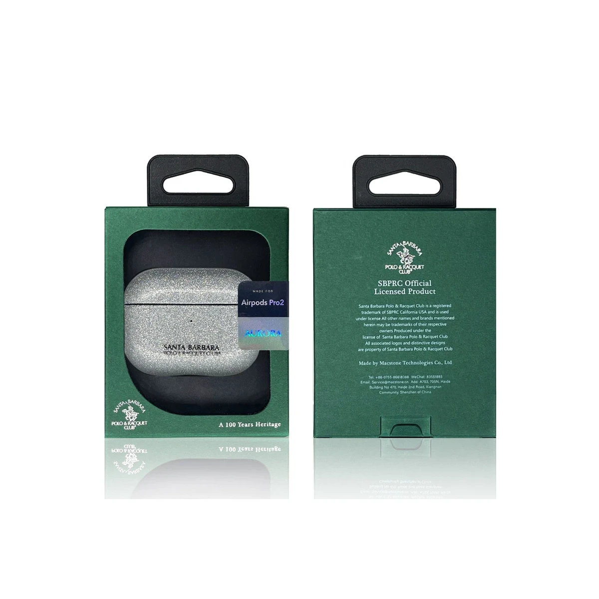 Santa Barbara Polo Racquet Club Apple Airpods Pro 2 (2.nesil) Aurora Simli Kılıf - Gold