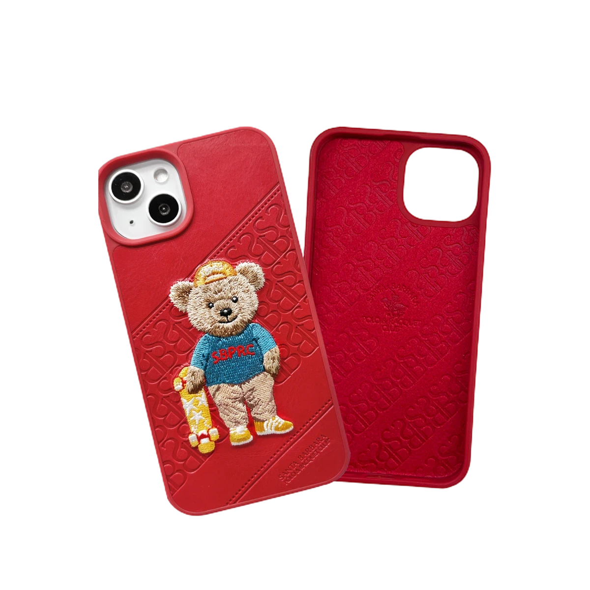 Santa Barbara Polo Racquet Club Apple iPhone 13 Crete Deri Kapak - Kırmızı