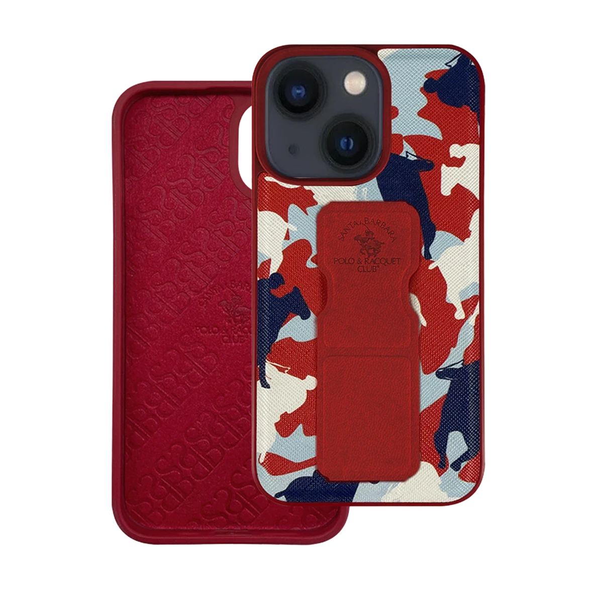 Santa Barbara Polo Racquet Club Apple iPhone 13 Enos Standlı Kapak - Kırmızı