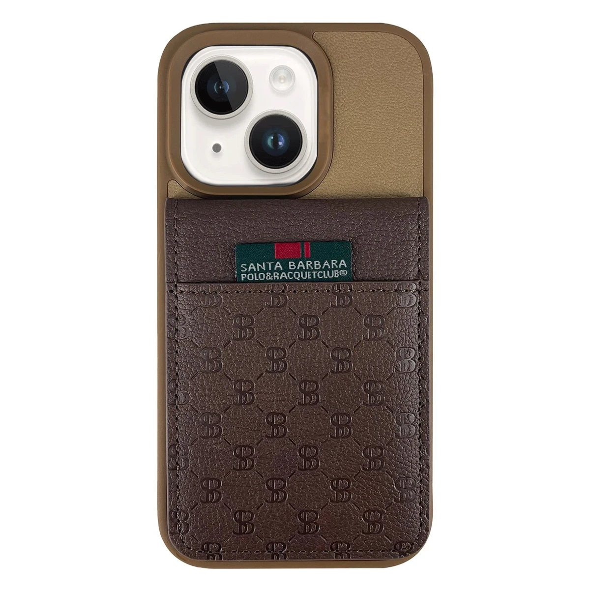 Santa Barbara Polo Racquet Club Apple iPhone 13 Hulda Kartvizitli Kapak - Kahverengi