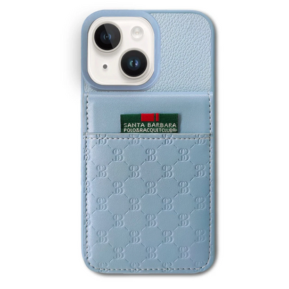 Santa Barbara Polo Racquet Club Apple iPhone 13 Hulda Kartvizitli Kapak - Mavi