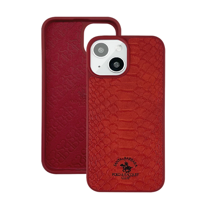 Santa Barbara Polo Racquet Club Apple iPhone 13 Knight Deri Kapak - Kırmızı