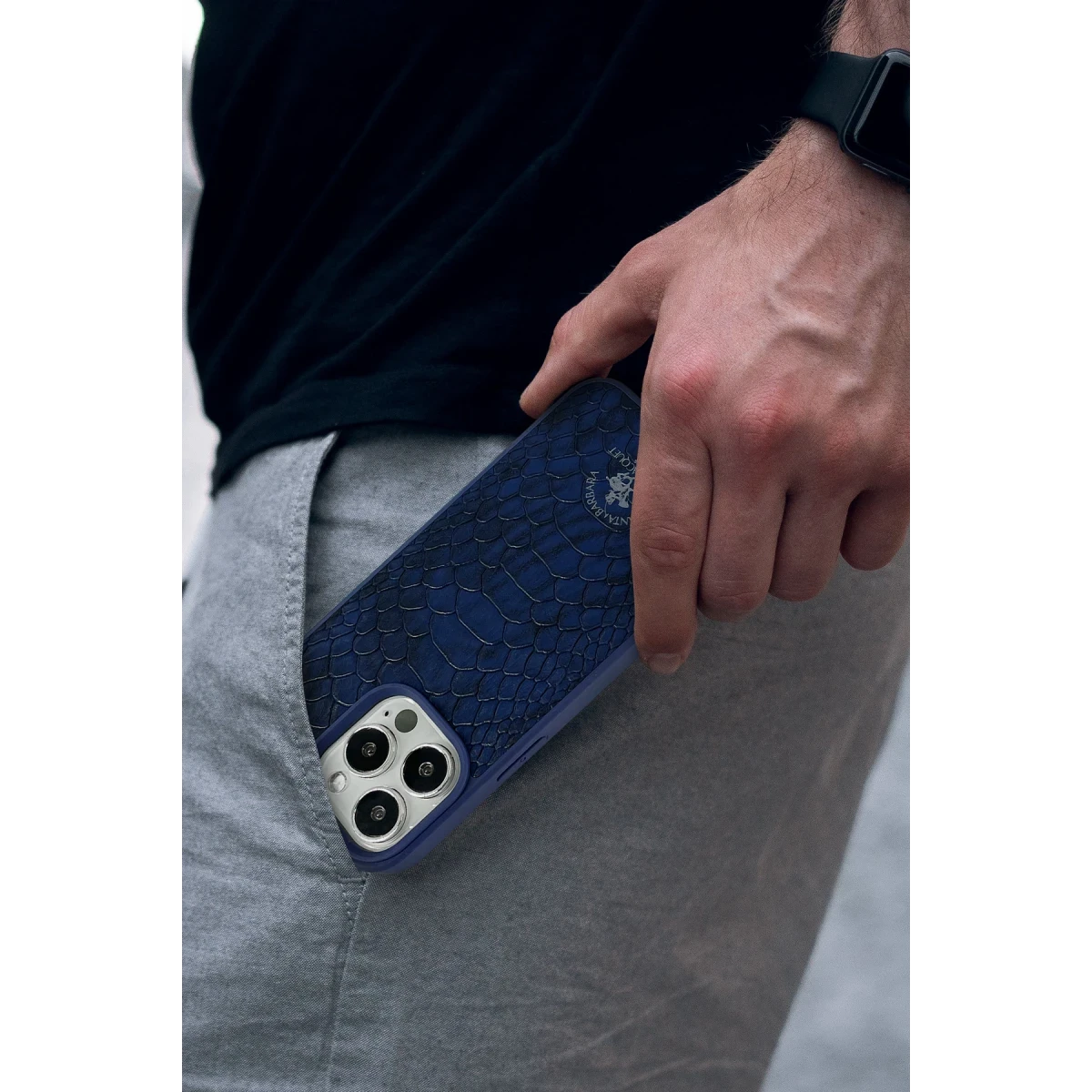 Santa Barbara Polo Racquet Club Apple iPhone 13 Knight Deri Kapak - Siyah