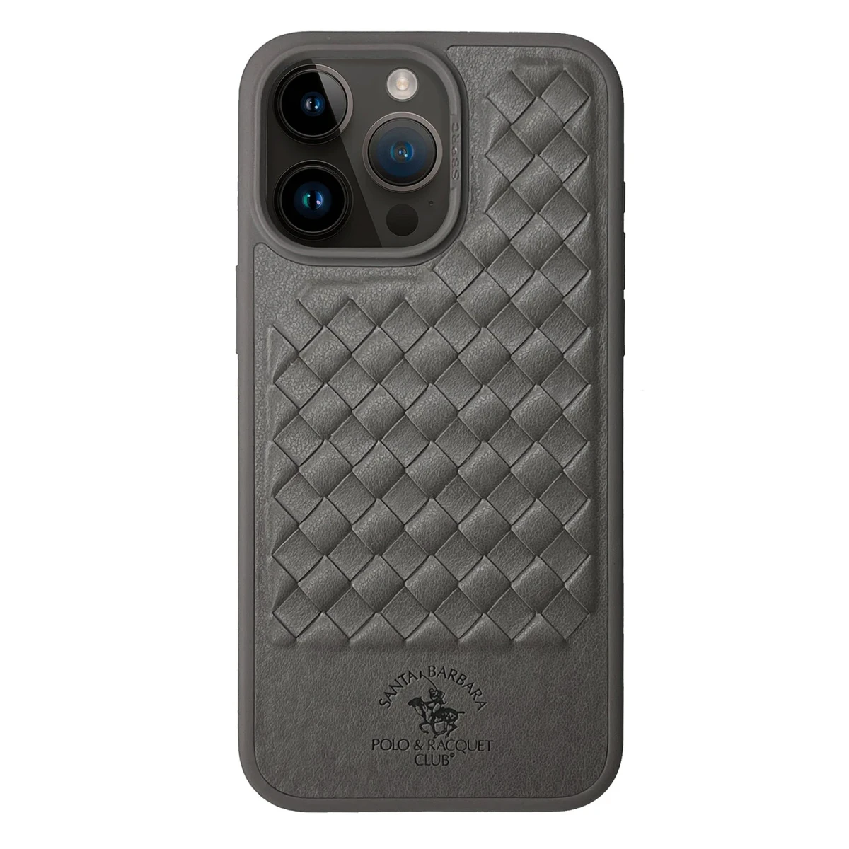 Santa Barbara Polo Racquet Club Apple iPhone 13 Pro Max Ravel Deri Kapak - Gri
