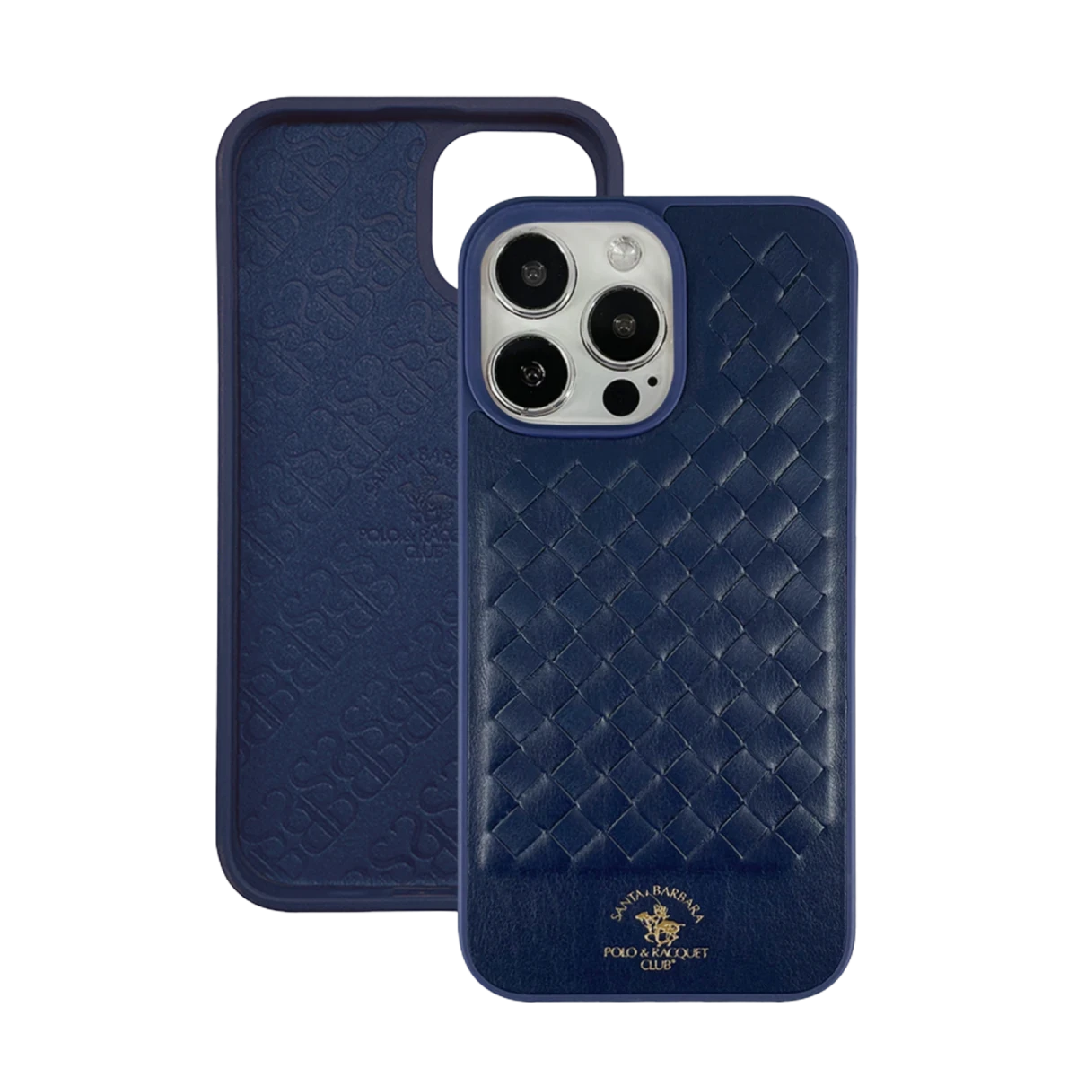 Santa Barbara Polo Racquet Club Apple iPhone 13 Pro Max Ravel Deri Kapak - Lacivert